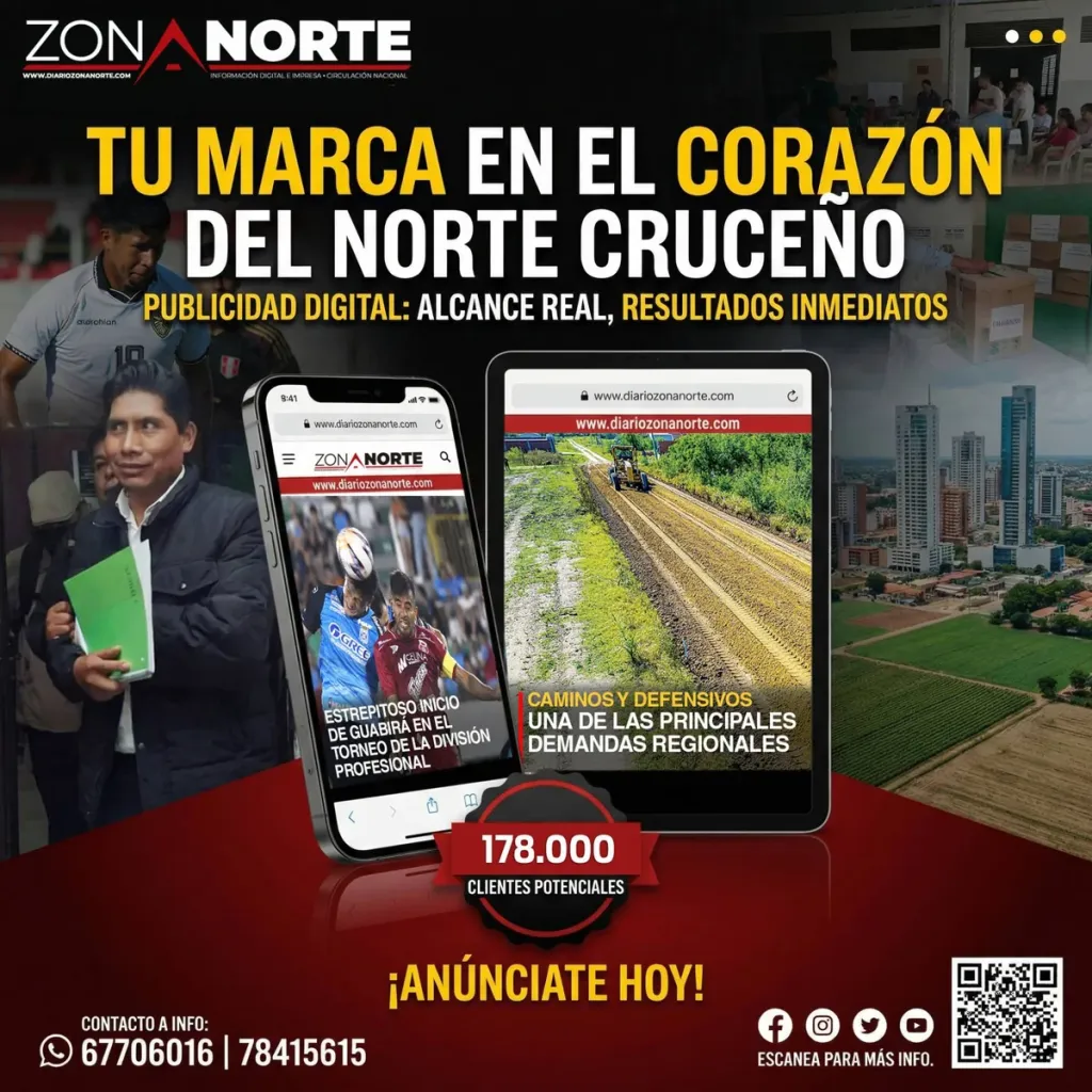 Publicidad digital en Diario Zona Norte. Contacto: 67706016 | 78415615